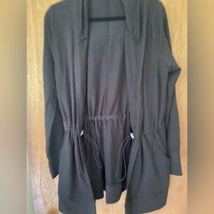 Black hooded sweater